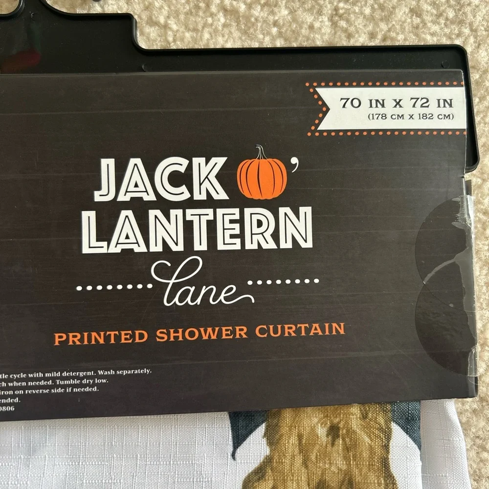 Jack O Lantern Lane Halloween Dog Shower Curtain NEW